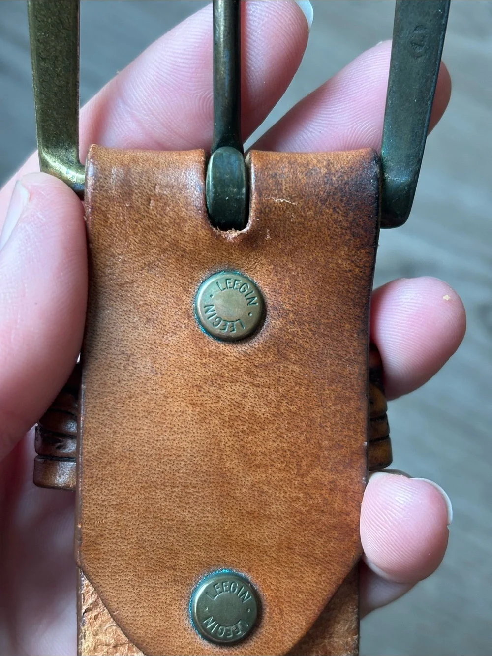J. Crew hand tooled
